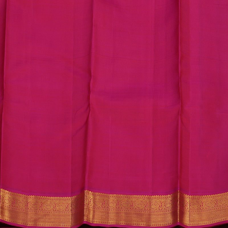 Hayagrivas Handloom Ramar Green Kanjivaram Silk Saree with Magenta Border KBE2048A6-1