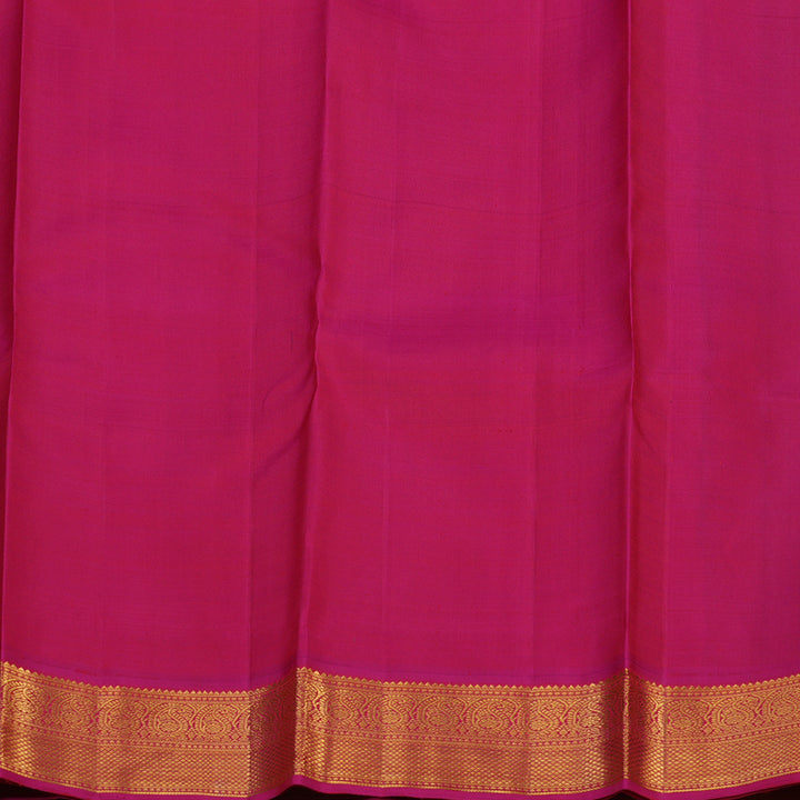 Hayagrivas Handloom Ramar Green Kanjivaram Silk Saree with Magenta Border KBE2048A6-1