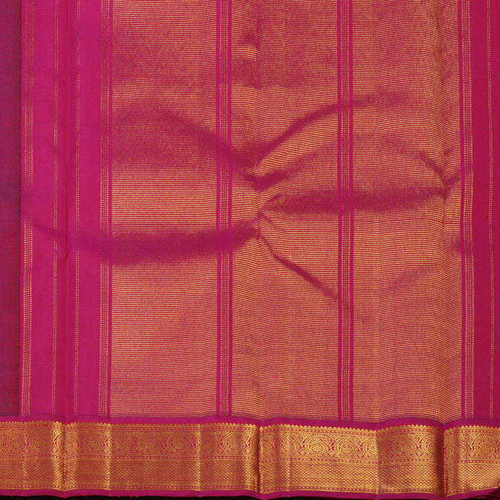 Hayagrivas Handloom Ramar Green Kanjivaram Silk Saree with Magenta Border KBE2048A6-1