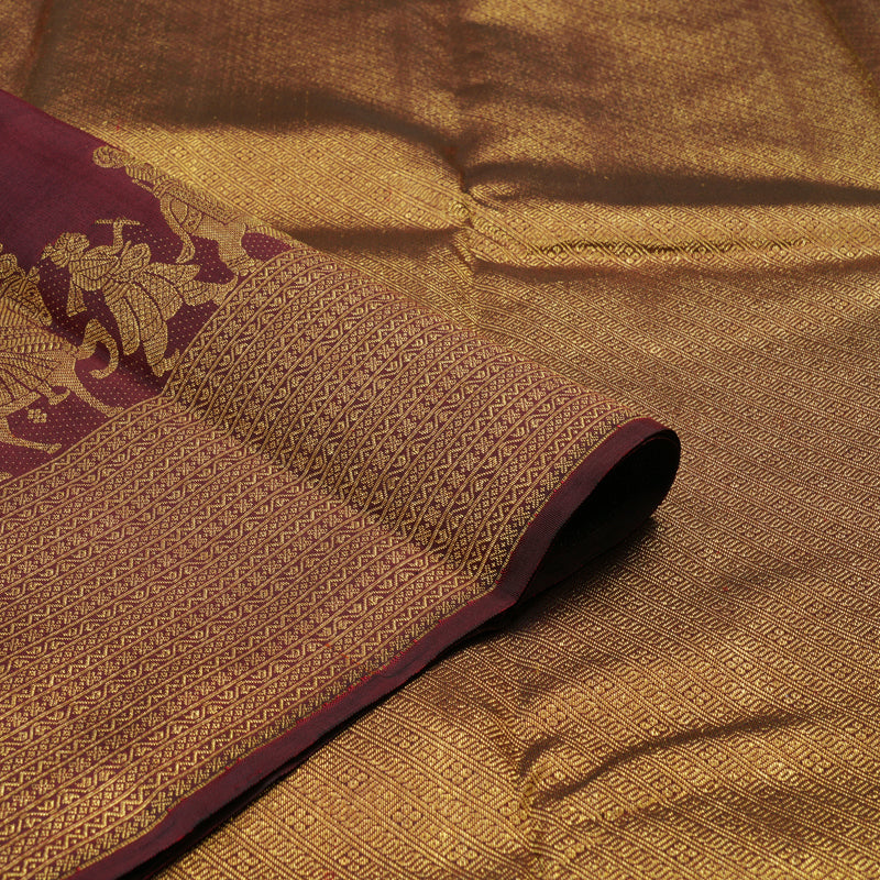 Hayagrivas Handloom Araku Maroon Kanjivaram Silk Saree KBE2050A1-1