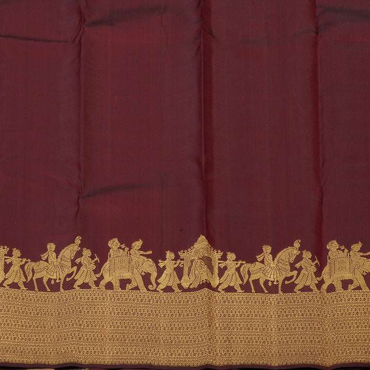 Hayagrivas Handloom Araku Maroon Kanjivaram Silk Saree KBE2050A1-1
