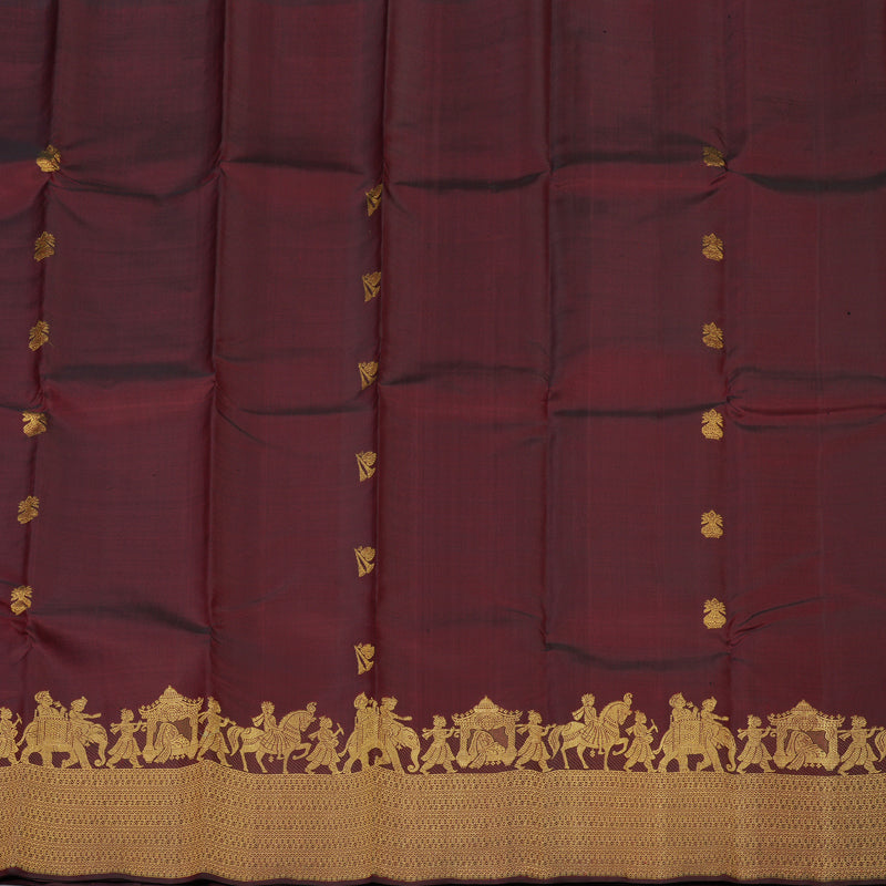 Hayagrivas Handloom Araku Maroon Kanjivaram Silk Saree KBE2050A1-1
