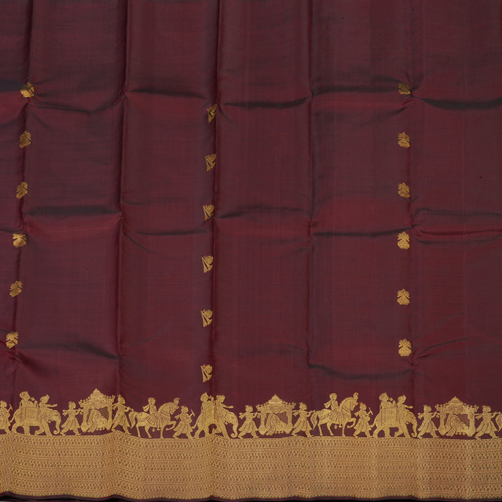Hayagrivas Handloom Araku Maroon Kanjivaram Silk Saree KBE2050A1-1