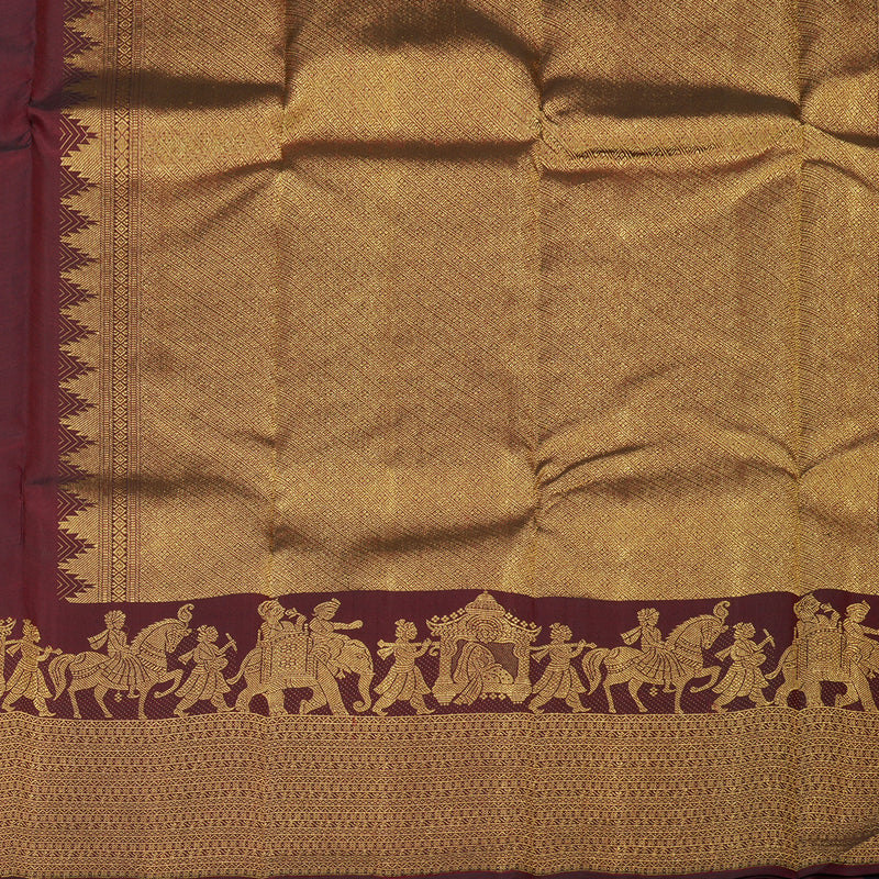 Hayagrivas Handloom Araku Maroon Kanjivaram Silk Saree KBE2050A1-1