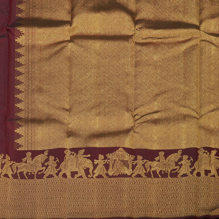 Hayagrivas Handloom Araku Maroon Kanjivaram Silk Saree KBE2050A1-1