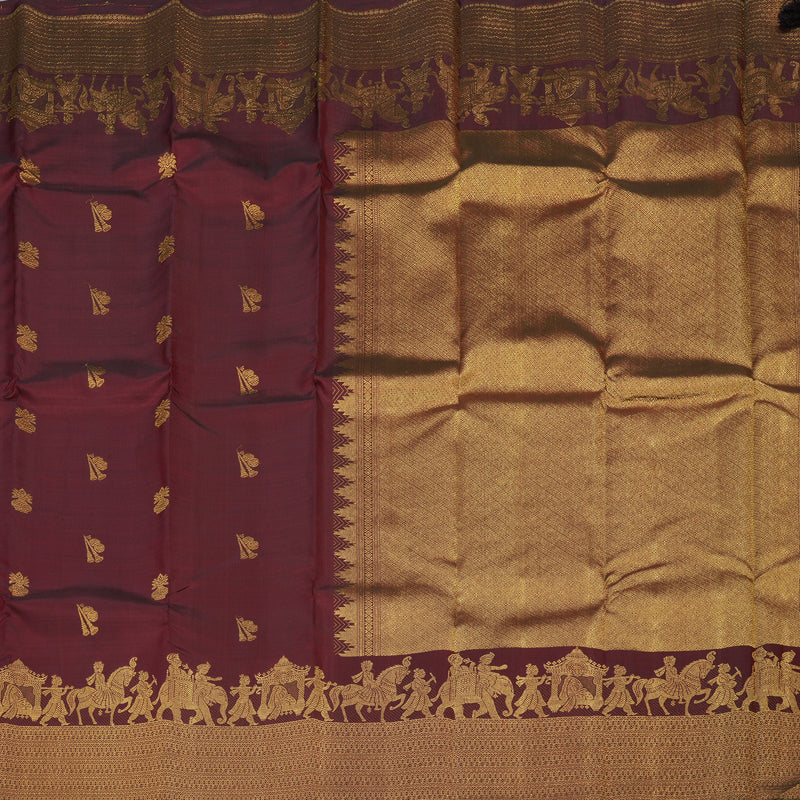 Hayagrivas Handloom Araku Maroon Kanjivaram Silk Saree KBE2050A1-1