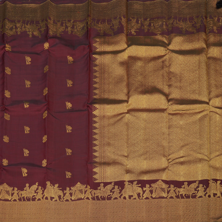 Hayagrivas Handloom Araku Maroon Kanjivaram Silk Saree KBE2050A1-1