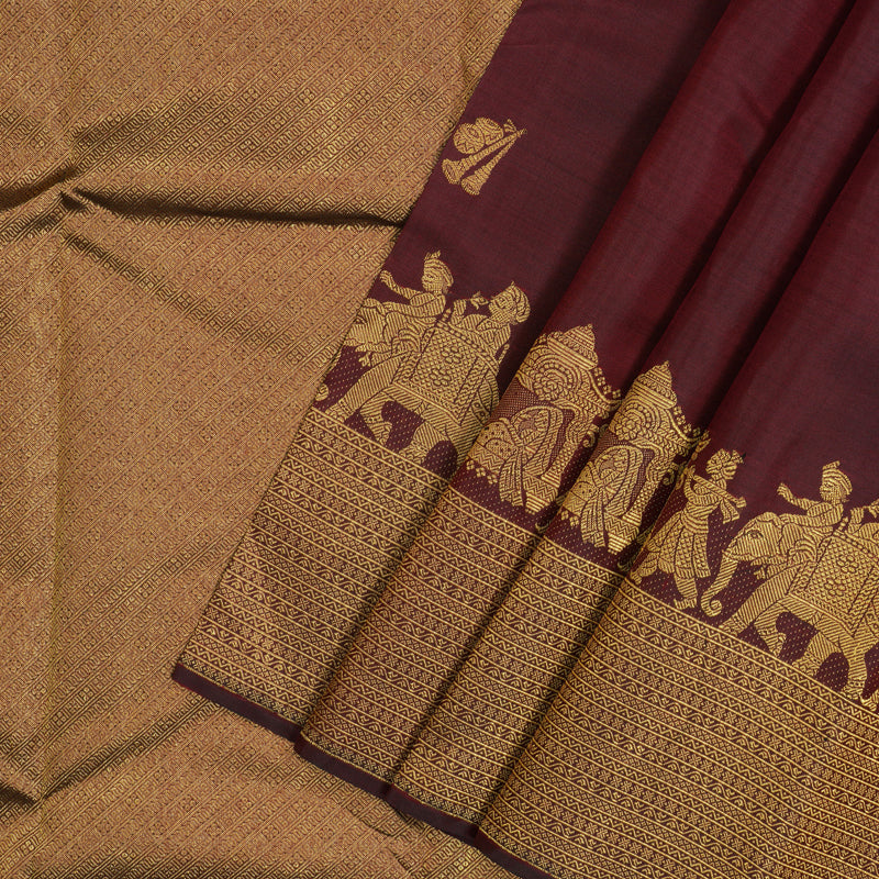 Hayagrivas Handloom Araku Maroon Kanjivaram Silk Saree KBE2050A1-1