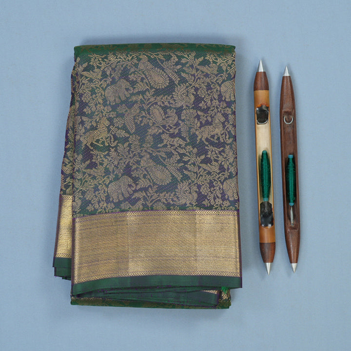 Hayagrivas Handloom Mayilkazhuthu Kanjivaram Silk Saree KBE2052A10-1