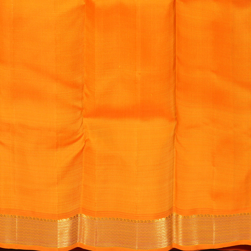 Hayagrivas Handloom Mayilkazhuthu Kanjivaram Silk Saree with Orange Border KBE2052A4-1