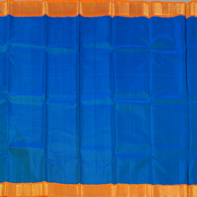 Hayagrivas Handloom Mayilkazhuthu Kanjivaram Silk Saree with Orange Border KBE2052A4-1