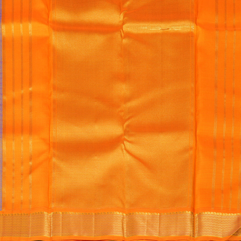 Hayagrivas Handloom Mayilkazhuthu Kanjivaram Silk Saree with Orange Border KBE2052A4-1