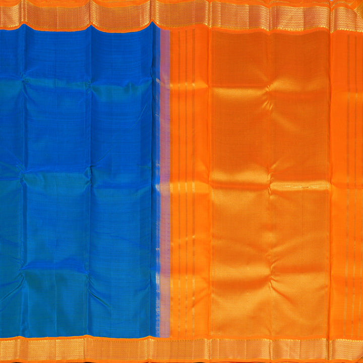 Hayagrivas Handloom Mayilkazhuthu Kanjivaram Silk Saree with Orange Border KBE2052A4-1