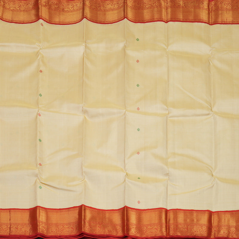 Hayagrivas Handloom Sandal Kanjivaram Silk Saree with Red Border KBE1987L1-2