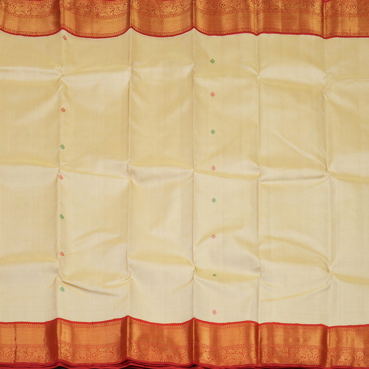 Hayagrivas Handloom Sandal Kanjivaram Silk Saree with Red Border KBE1987L1-2