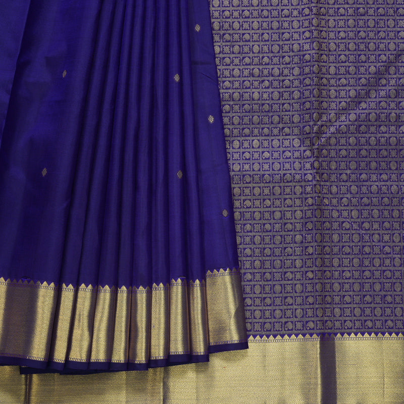 Hayagrivas Handloom Royal Blue Kanjivaram Silk Saree KBE2055A5-1