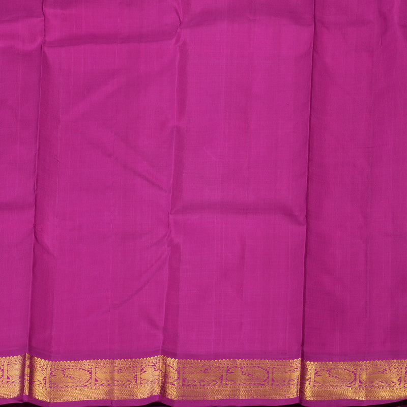 Hayagrivas Handloom Peach Pink Kanjivaram Silk Saree with Purple Border KBE2066A5-1