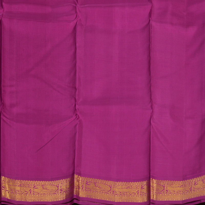 Hayagrivas Handloom Sea Green Kanjivaram Silk Saree with Magenta Border KBE2066A5-2