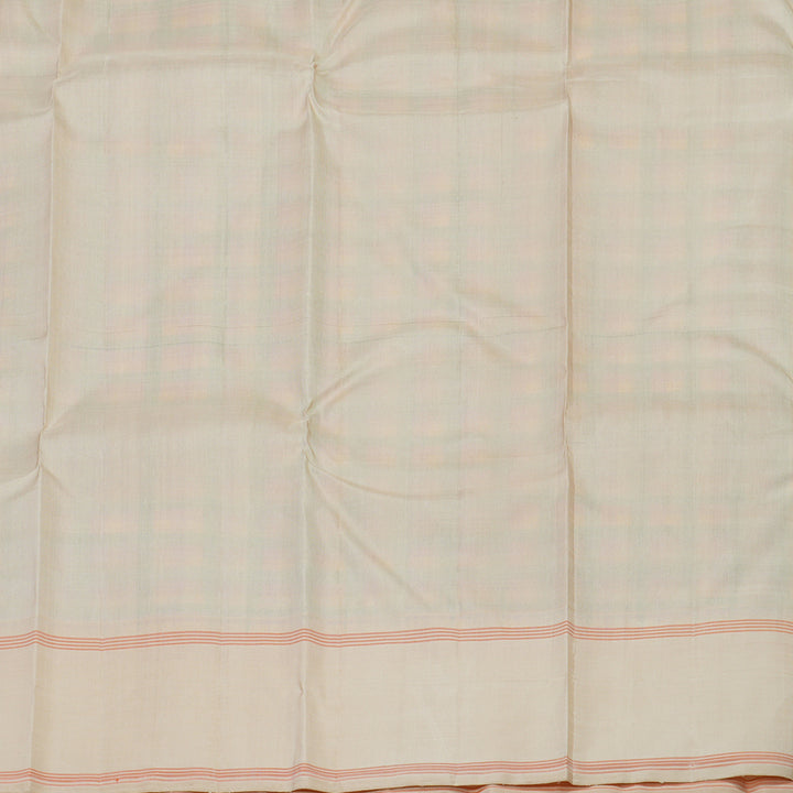 Hayagrivas Handloom Multicolour Checks Kanjivaram Silk Saree with Cream Border KBE2066A6-1