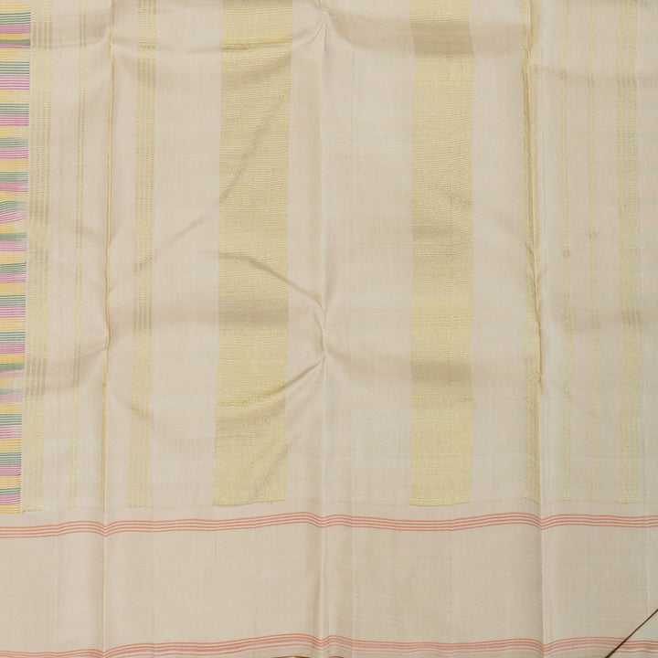 Hayagrivas Handloom Multicolour Checks Kanjivaram Silk Saree with Cream Border KBE2066A6-1