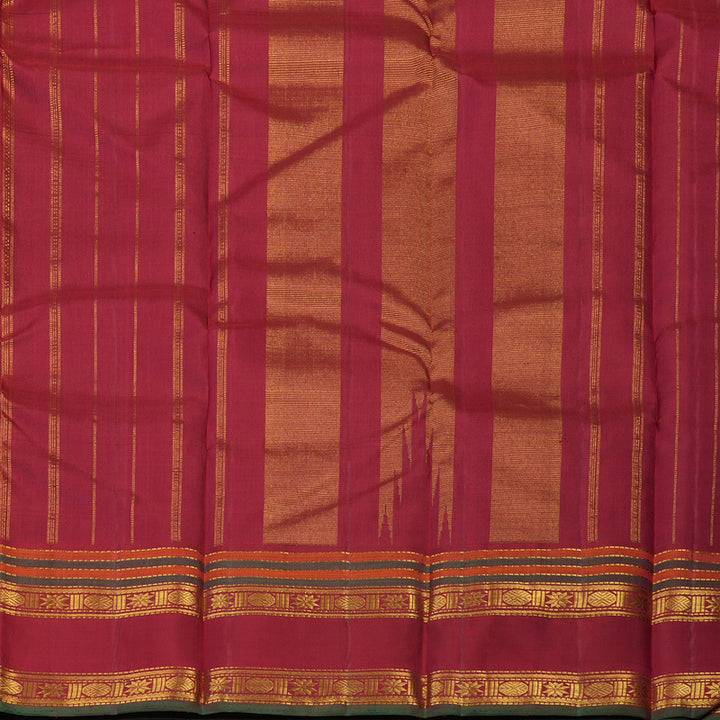 Hayagrivas Handloom Multicolour Checks Kanjivaram Silk Saree with Maroon Border KBE2066A8-1
