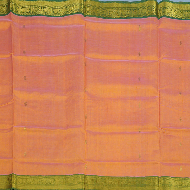 Hayagrivas Peach Orange Pure Silk Cotton Saree KBE2070A11-7