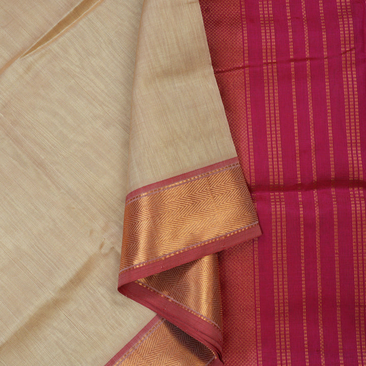 Hayagrivas Sandal Beige Pure Silk Cotton Saree KBE2070A3-12