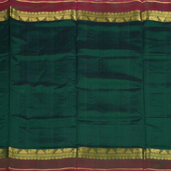 Hayagrivas Bottle Green Pure Silk Cotton Saree KBE2070A5-6