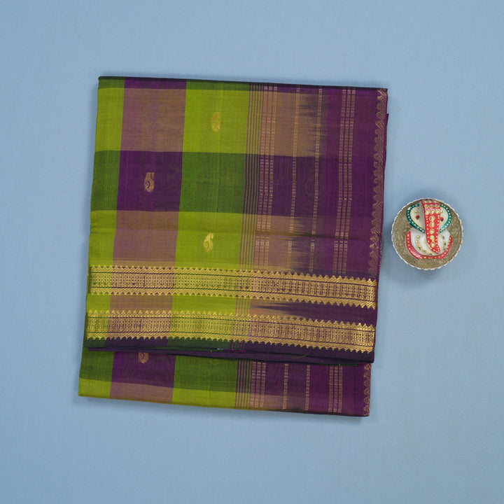 Hayagrivas Multicolour Checks Pure Silk Cotton Saree KBE2070A6-3