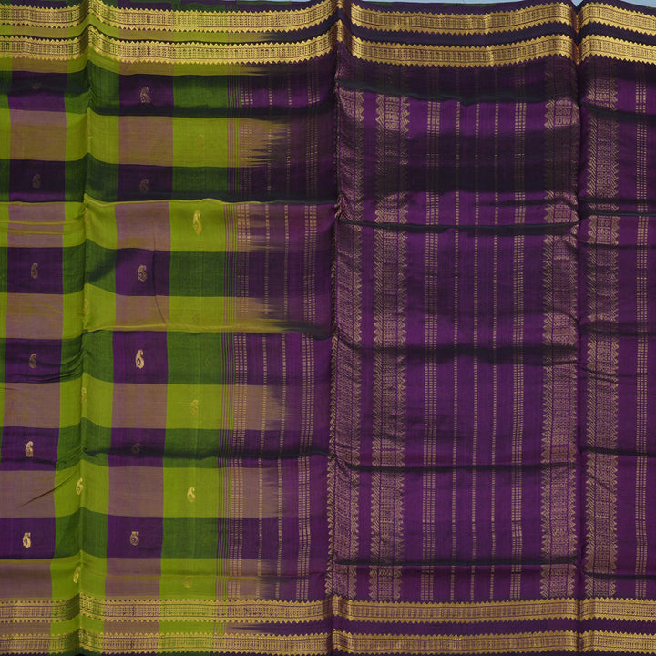 Hayagrivas Multicolour Checks Pure Silk Cotton Saree KBE2070A6-3