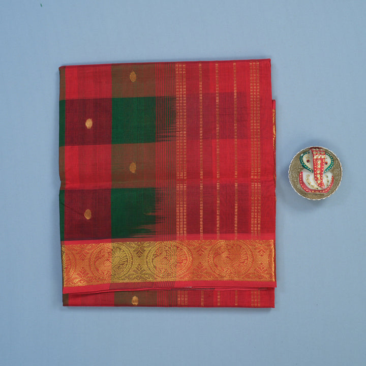 Hayagrivas Multicolour Checks Pure Silk Cotton Saree KBE2070A6-6