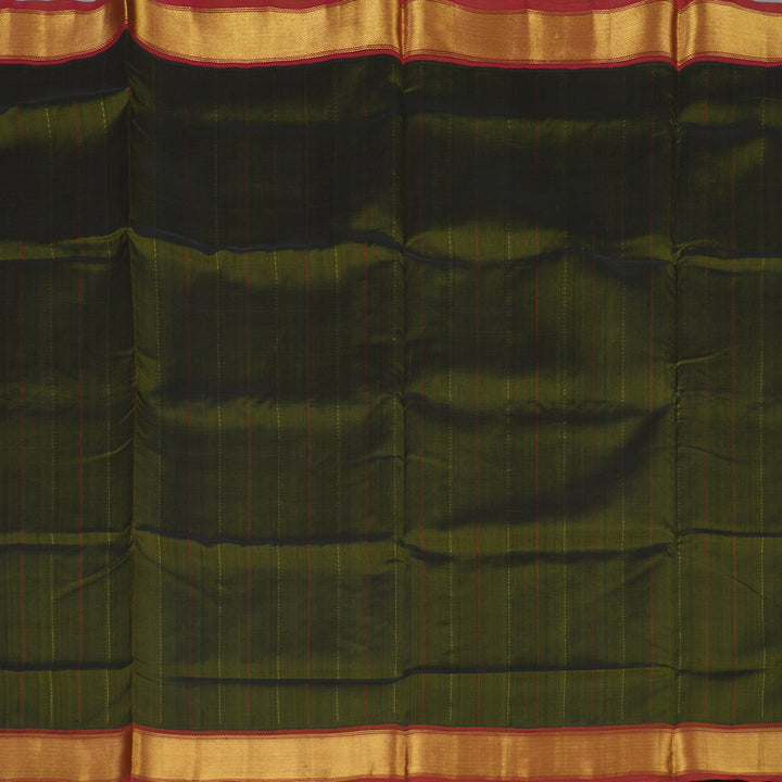 Hayagrivas Mehandi Green Pure Silk Cotton Saree KBE2070A7-8