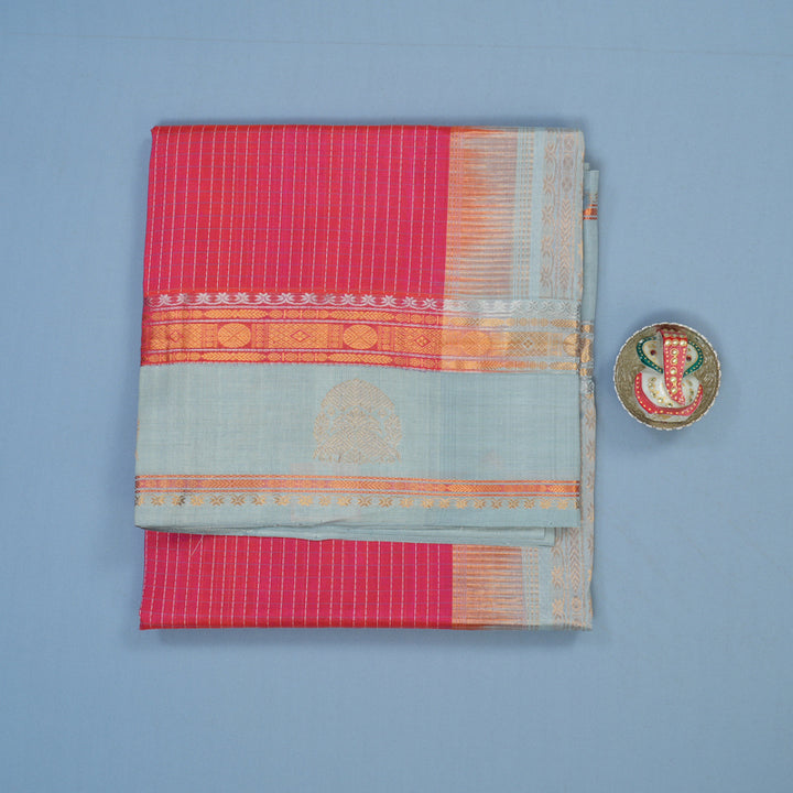 Hayagrivas Pink Pure Silk Cotton Saree KBE2071A6-6