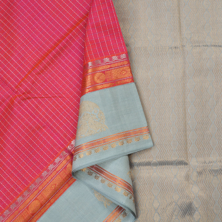 Hayagrivas Pink Pure Silk Cotton Saree KBE2071A6-6