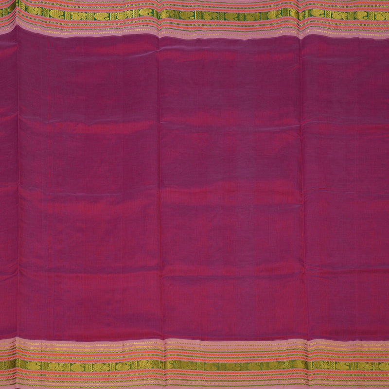 Hayagrivas Dark Pink Pure Silk Cotton Saree with Lotus Pink Border KBE2071A9-10