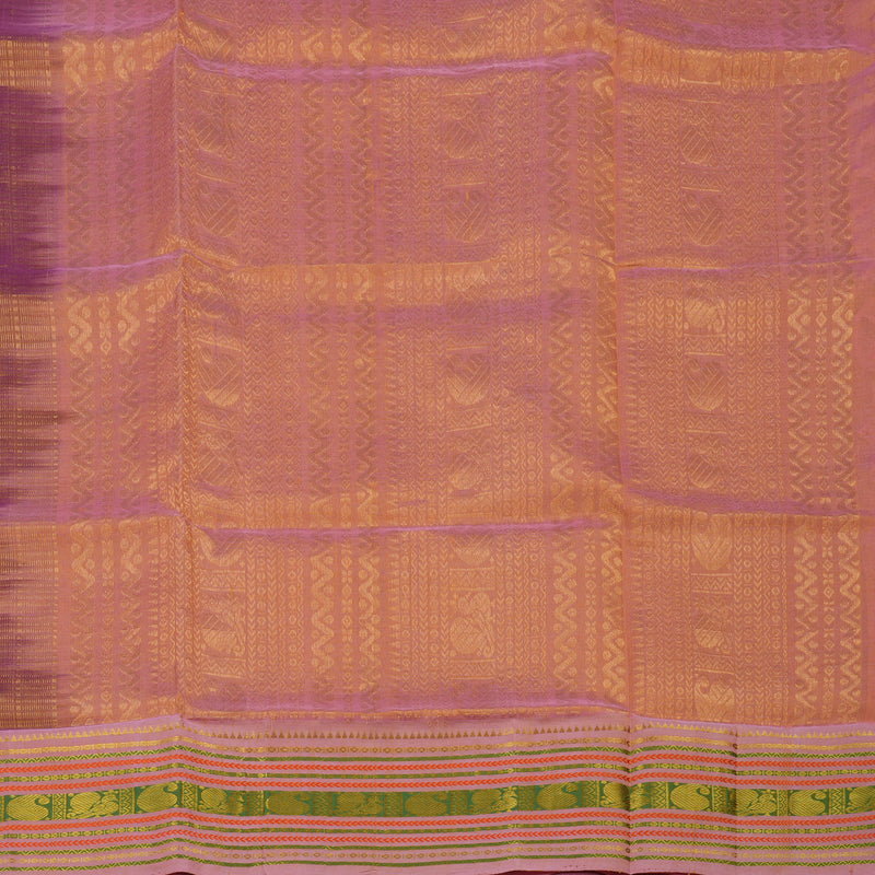 Hayagrivas Dark Pink Pure Silk Cotton Saree with Lotus Pink Border KBE2071A9-10