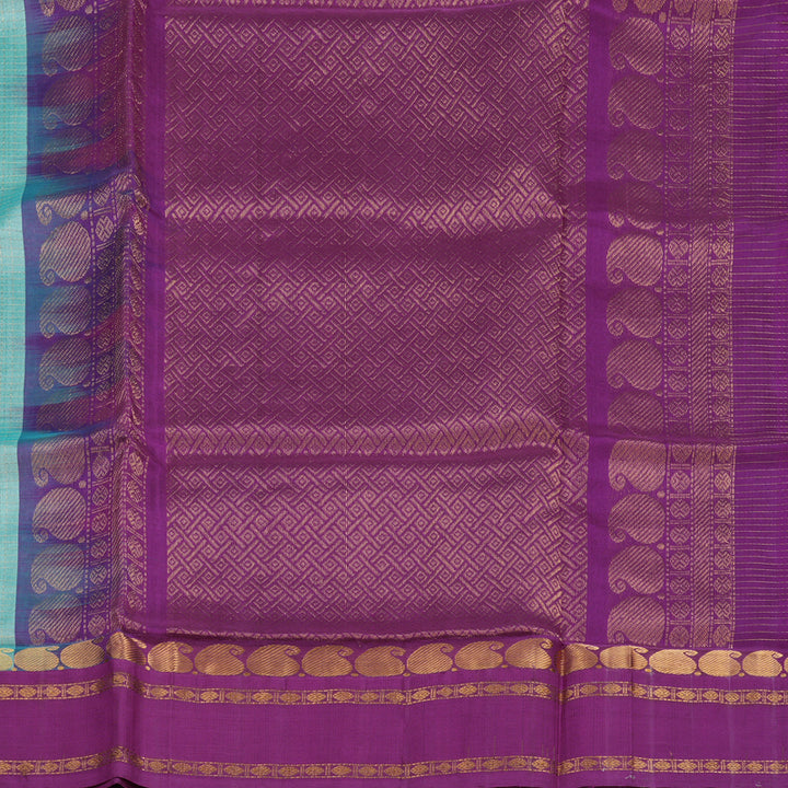 Hayagrivas Powder Blue Pure Silk Cotton Saree KBE2072A10-3