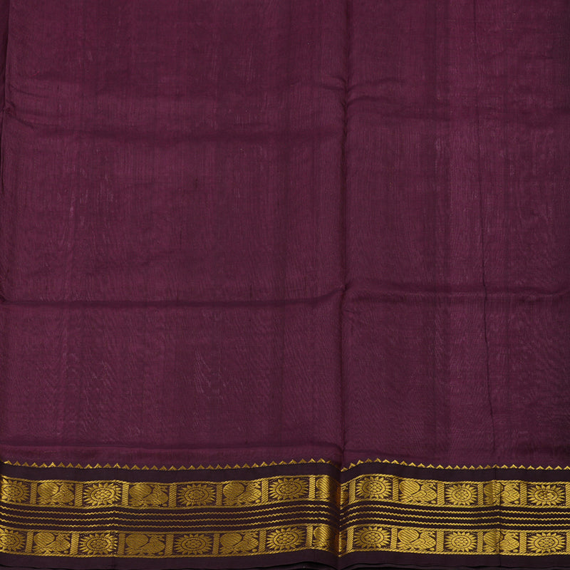 Hayagrivas Rose Pink Pure Silk Cotton Saree with Burgundy Border KBE2072A10-9