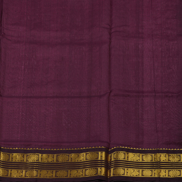 Hayagrivas Rose Pink Pure Silk Cotton Saree with Burgundy Border KBE2072A10-9