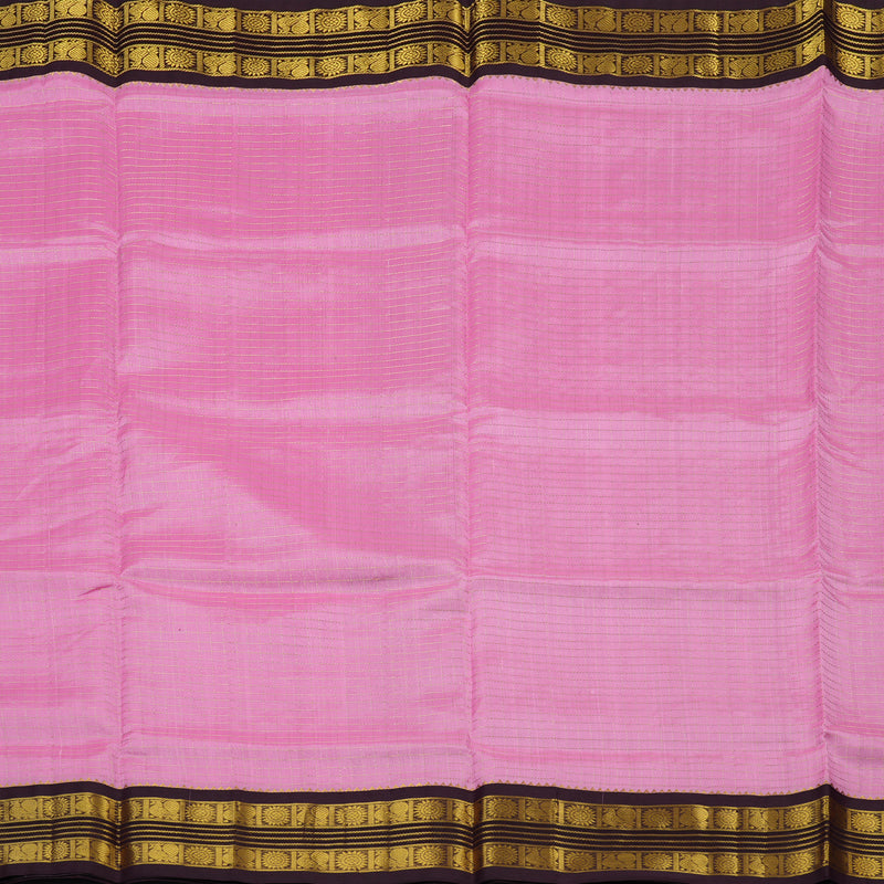 Hayagrivas Rose Pink Pure Silk Cotton Saree with Burgundy Border KBE2072A10-9