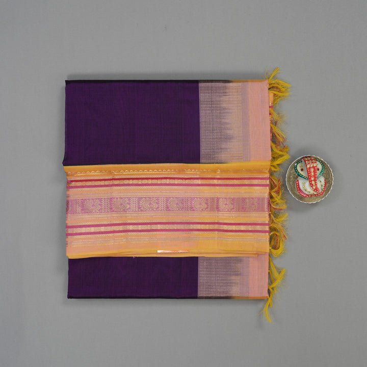 Hayagrivas Violet Pure Silk Cotton Saree KBE2072A11-1