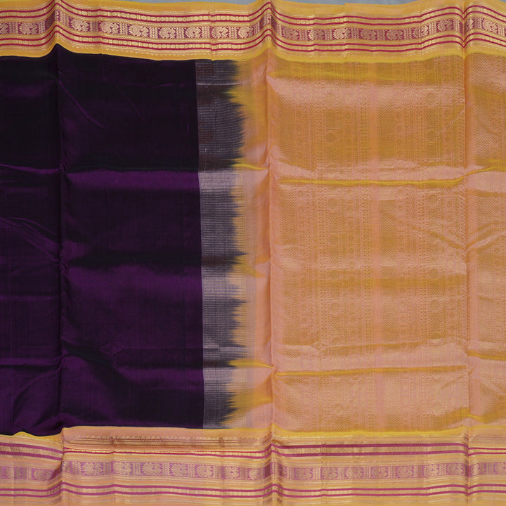 Hayagrivas Violet Pure Silk Cotton Saree KBE2072A11-1