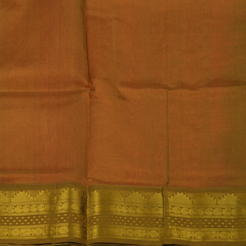Hayagrivas Bright Peach Pure Silk Cotton Saree KBE2072A7-8