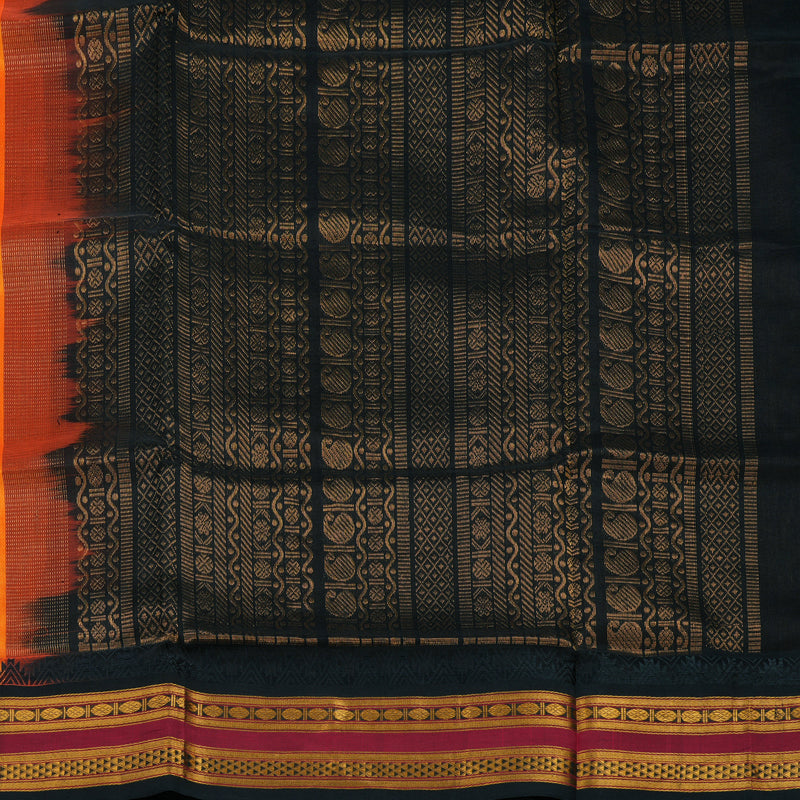 Hayagrivas Mambazham Orange Pure Silk Cotton Saree KBE2072A7-9