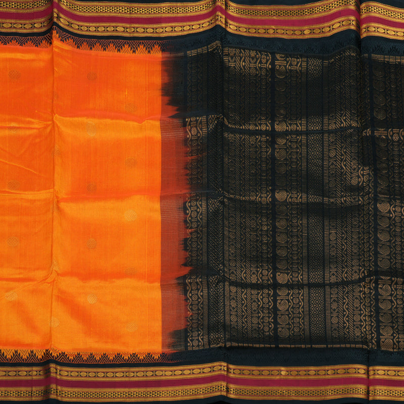 Hayagrivas Mambazham Orange Pure Silk Cotton Saree KBE2072A7-9