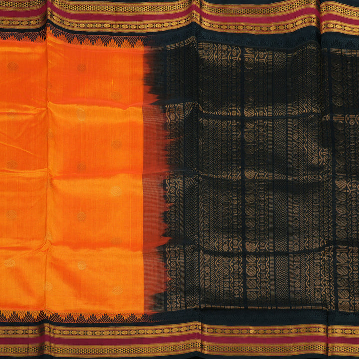 Hayagrivas Mambazham Orange Pure Silk Cotton Saree KBE2072A7-9