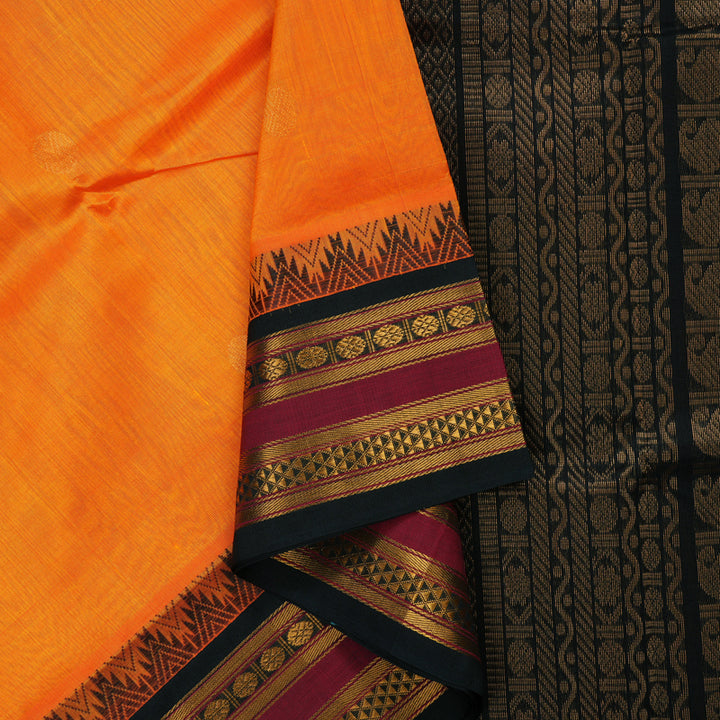 Hayagrivas Mambazham Orange Pure Silk Cotton Saree KBE2072A7-9