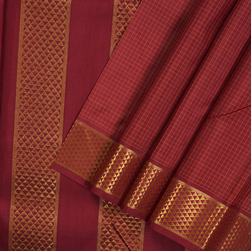 Hayagrivas Handloom Maroon Kanjivaram Silk Saree KBE2074A1-1