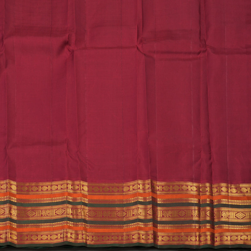 Hayagrivas Handloom MS Blue Kanjivaram Silk Saree with Maroon Border KBE2074A12-1