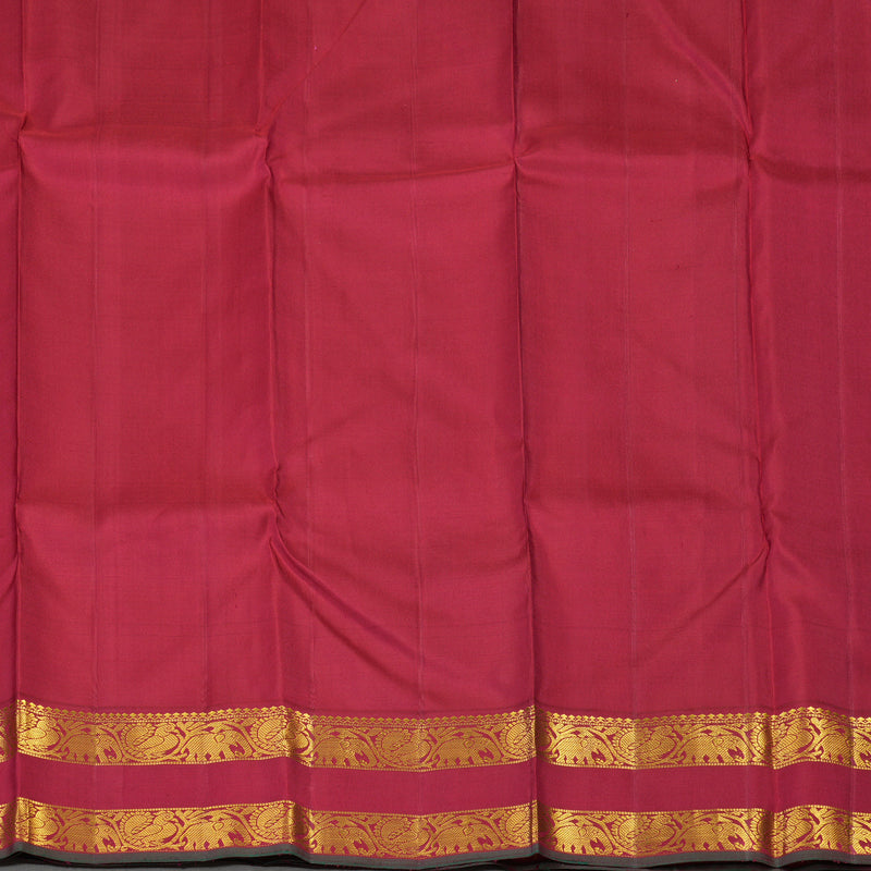 Hayagrivas Handloom Sandal Beige Kanjivaram Silk Saree with Maroon Border KBE2074A26-1